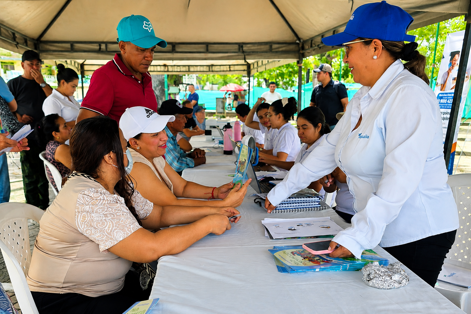 Cientos de usuarios participaron en la jornada “Aqualia al Barrio”, donde pudieron resolver trámites, revisar su facturación y acceder a facilidades para ponerse al día.