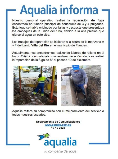 Aqualia reitera su compromiso con el mejoramiento del servicio en el municipio de Flandes