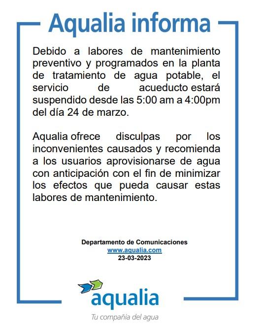 Suspensión programada de suministro en el municipio de Flandes