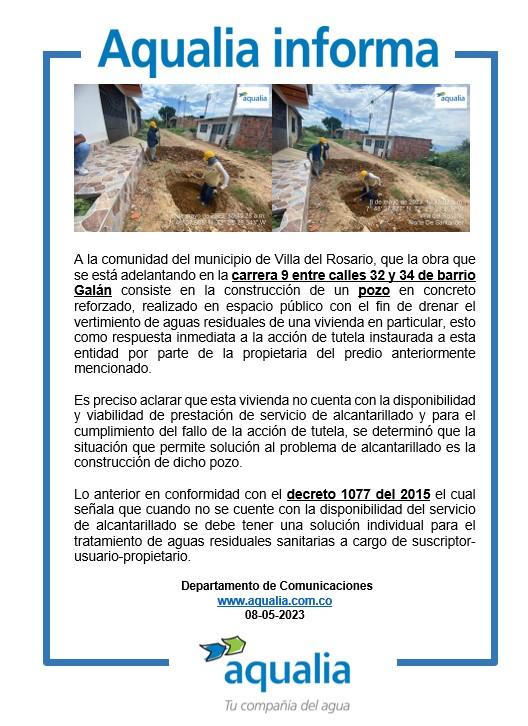 Aqualia Villa del Rosario informa