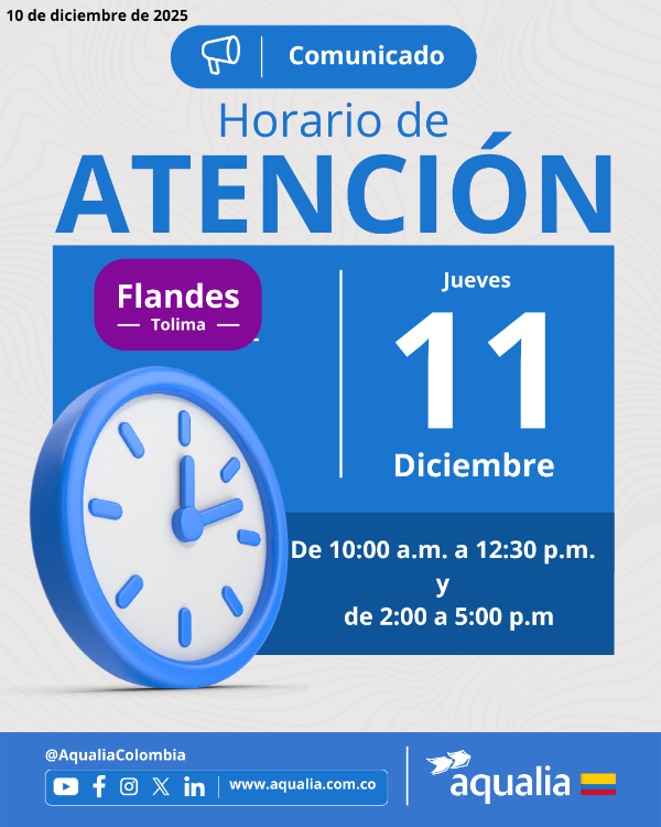 Horario de atención para este 11 de diciembre en Flandes
