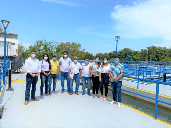 Visita de los miembros  del Concejo  municipal de San Andrés de Sotavento a las Plantas de Tratamientos e instalaciones de la empresa Aqualia