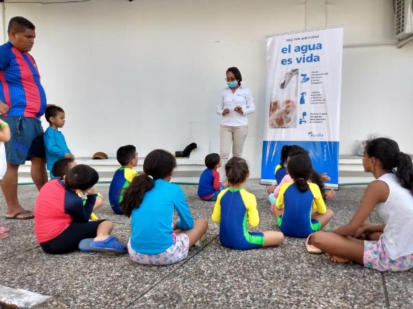 Con actividades  lúdicas, los niños del municipio de Planeta Rica aprenden sobre el cuidado del agua.