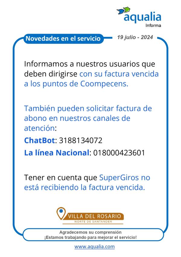 Pague su factura vencida en Coompecens
