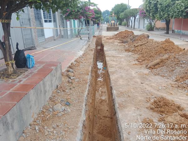 Aqualia inició la reposición de red de acueducto en el barrio San Gregorio de Villa del Rosario