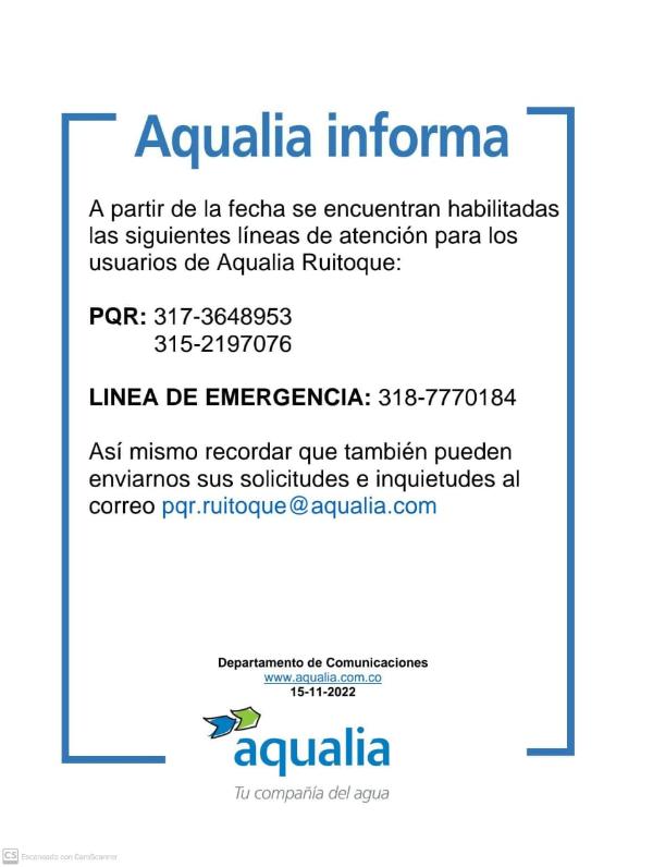 Aqualia, Ruitoque, Acueducto