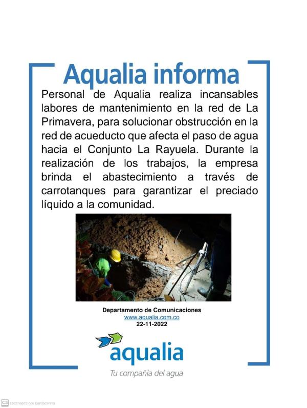 Aqualia, Villa del Rosario, Acueducto
