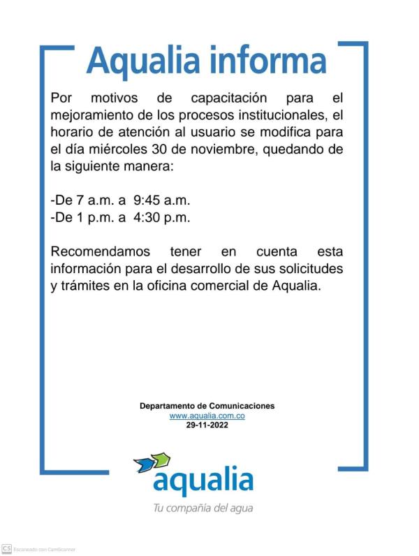 Modificación temporal de horario de atención en Villa del Rosario