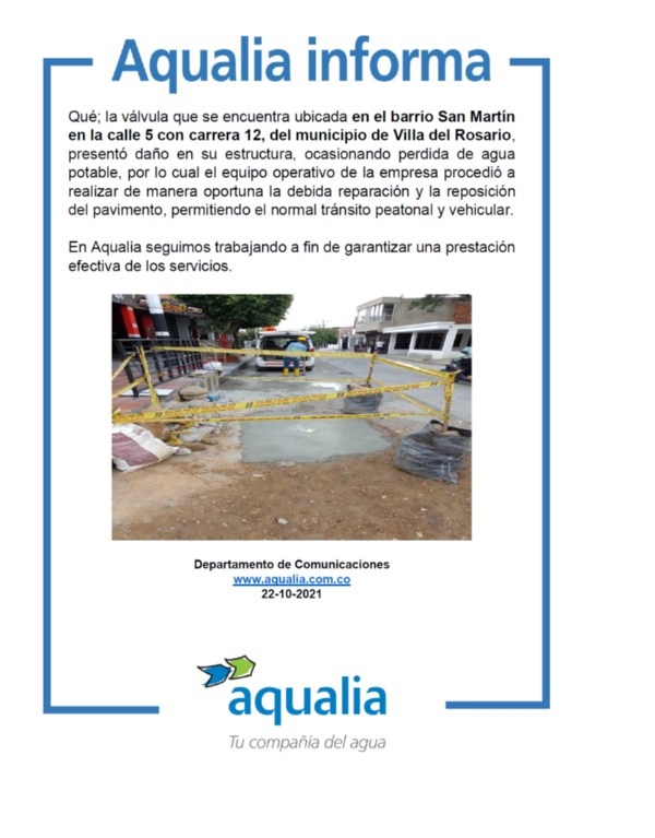 labores de reparación en el barrio San Martín en Villa del Rosario
