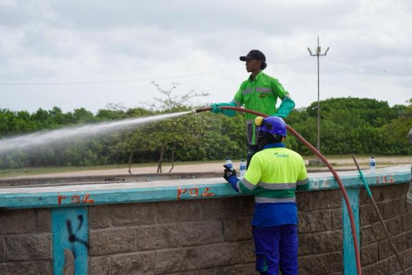 Mantenimientos en sector centro de Riohacha